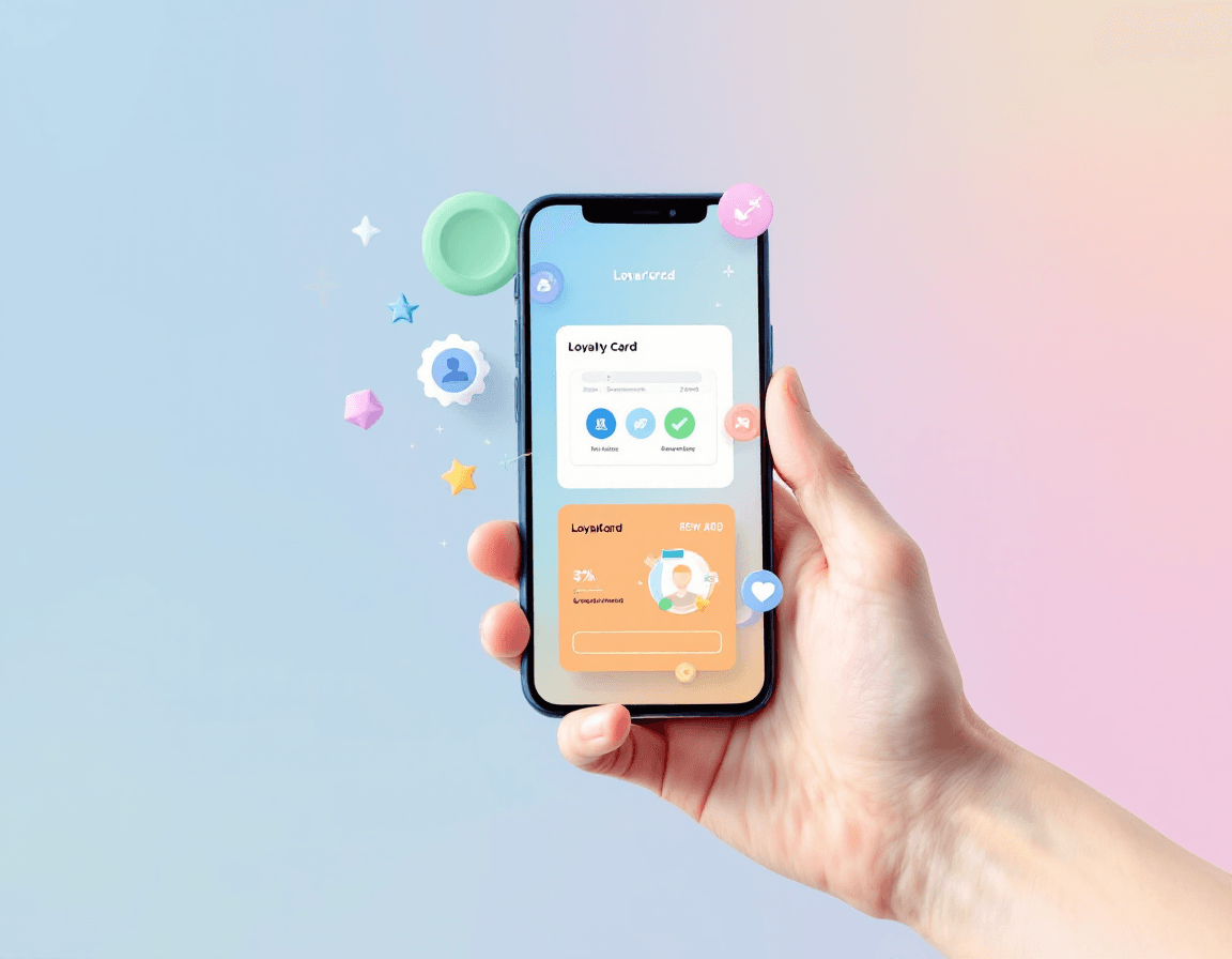 A digital loyalty card with reward points, showcasing the concept of customer loyalty programs.